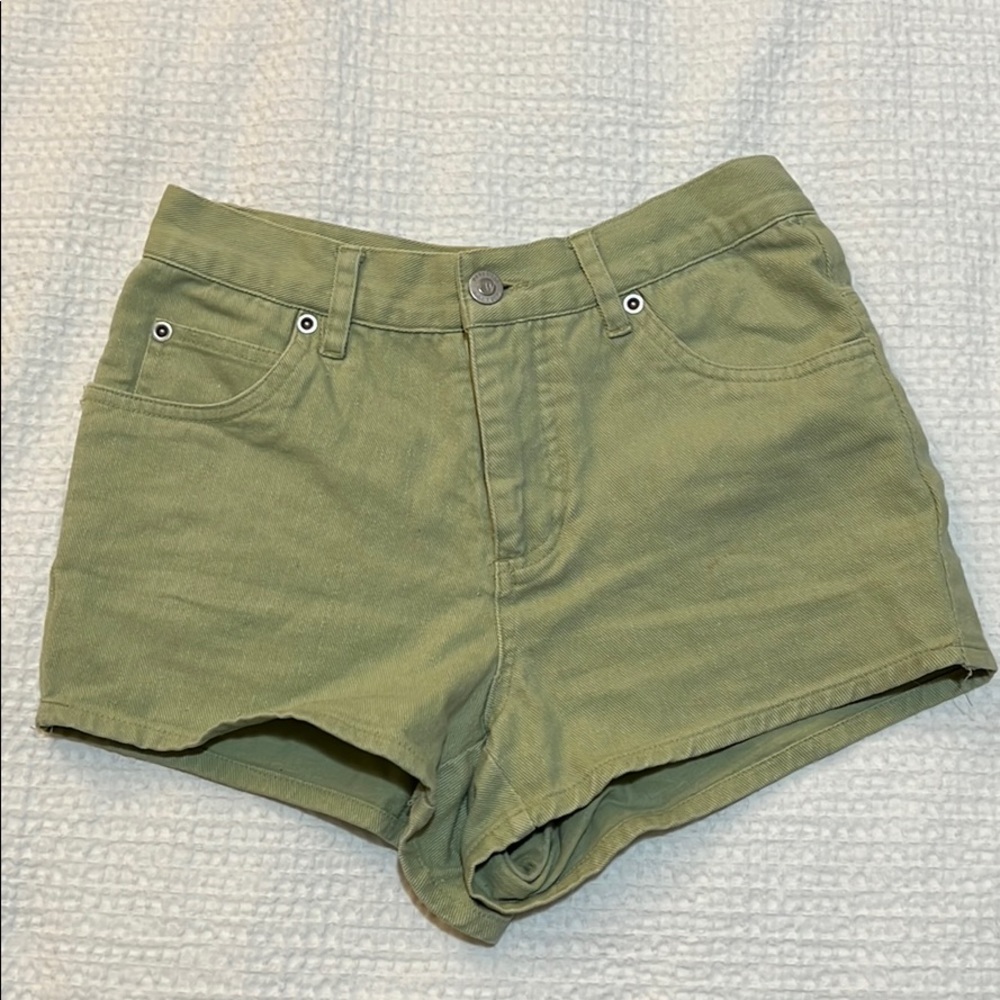 Light Green Denim High Waisted Shorts Vintage